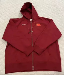 Nike China Paris Olympics Herren Gr. XL Track Maroon Hoodie Zip FJ3171 RARE - Bild 1 von 8