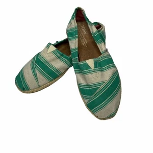 Toms Umbrella Stripe Espadrille Flats Slipper Schuhe grün Damen 5,5 - Bild 1 von 7