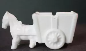 Esel Figur Aschenbecher Esel Zugwagen Milchglas unbeschriftet ungewöhnliche Figur - - Bild 1 von 1