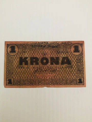 Iceland 1 Krona 1941 P-22 Cover