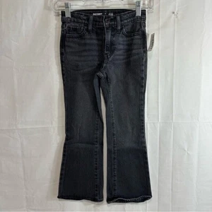 Old Navy Girls High-Rise Flare Black Denim Jeans Size 7 - Picture 1 of 6