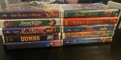 Walt Disney VHS Movies Video Tapes Clamshell Lot Of 10 Vintage Movies Snow White Foto 1 de 4
