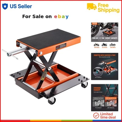 Elevador de motocicleta aleación acero 1100 lb cubierta ancha crucero ATV soporte de mantenimiento Foto 1 de 4