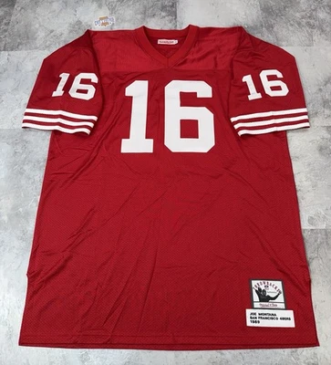 Camiseta deportiva Mitchell & Ness 1989 Joe Montana San Francisco 49ers auténtica de colección para hombre 56 Foto 1 de 4
