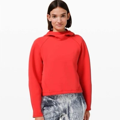 Lululemon AirWrap 连帽衫女式 10 码粉色打孔短套衫弹力 — 第 1/4 张图片