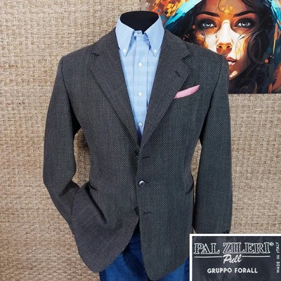 Abrigo deportivo Pal Zileri Pull 42L de tres botones negro/blanco de lana hecho en Italia Foto 1 de 4