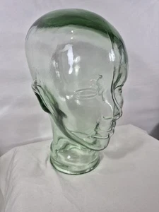 Vintage Glass Head Mannequin Wig Hat Display Green Tint Heavy Life Size - Picture 1 of 11