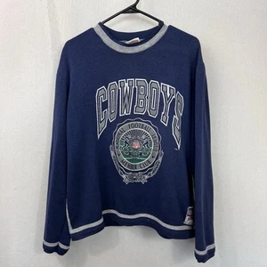 Vintage DALLAS COWBOYS Sweatshirt Mens L Blue NUTMEG Mills NFL Football Sweater - Picture 1 of 9