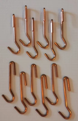 Lote de 12 ganchos de olla de cobre para ollas, 6 ángulos 6 rectos Foto 1 de 4