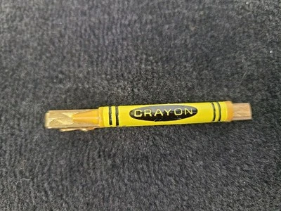 Vintage Yellow Crayon Anson Gold Tone Tie Bar Clip - Image 1 of 4
