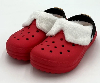 Tamancos Crocs Papai Noel forrado crianças festivo vermelho novo sem caixa - Imagem 1 de 4
