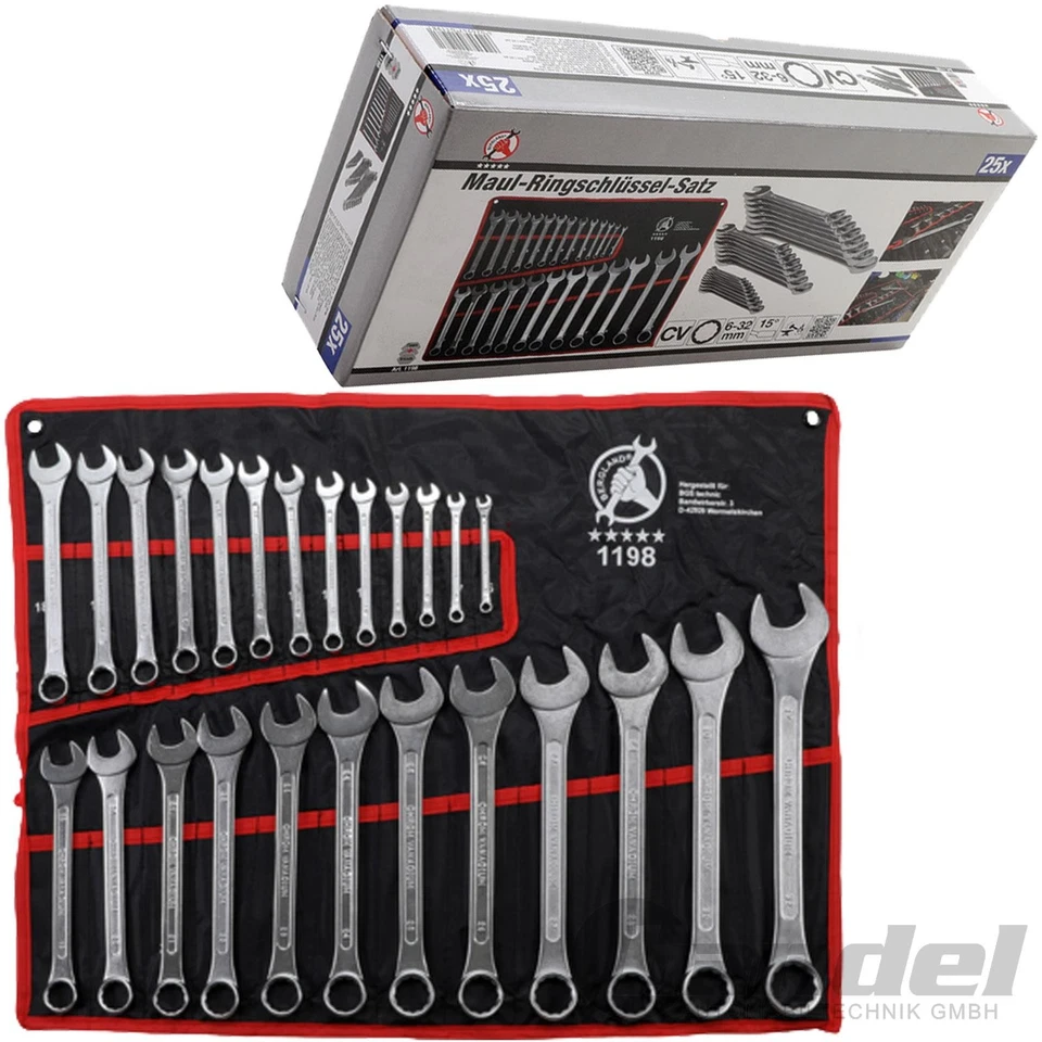 KRAFTMANN Set Di Chiavi A Ringo E A Bocca 25 Pezzi S/W 6-32mm - Immagine 1 di 1