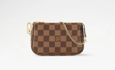 Louis Vuitton Pochette Accessoires Red Interior Pouch Mini Brown Canvas - Image 1 of 4