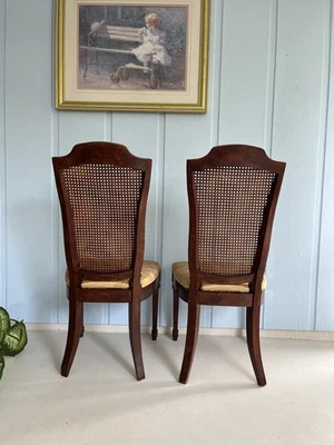 Vtg Pair Cane Back Chairs - Image 1 of 4