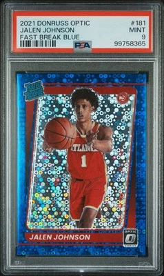Donruss Optic Fast Break Blue #181 2021-22 Jalen Johnson: Hawks/50 PSA 9 Foto 1 de 3