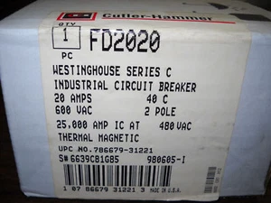 FD2020 CUTLER HAMMER BREAKER NIB OLD STOCK - Picture 1 of 1