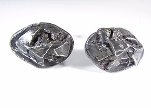 Sterling Silber Manschettenknöpfe Brutalist Design - Bild 1 von 8