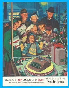 1951 Smith Corona typewriter PRINT AD portable Christmas gift department store - Picture 1 of 3