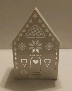 Casa Tealight Avon Navidad Metal Blanco con Tealight Nueva en Caja - Imagen 1 de 14