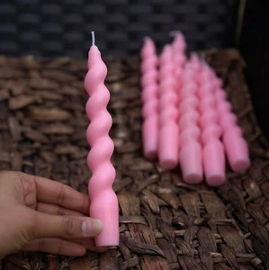 ORGANIC Spiral Twist SOY WAX Dinner Candles for Wedding Swirl Twist Taper Candle - Picture 1 of 4