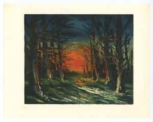 Maurice Vlaminck lithographie par Mourlot "La forêt des Senonches" - Photo 1 sur 1