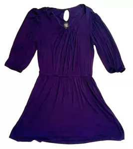 LOVE REIGN Womens LARGE Dress PURPLE Round Neck MADE IN USA Soft RN 111503 - Picture 1 of 8