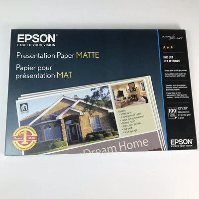 EPSON Ink Jet Presentation Paper Matte 13"x19" 100 Sheets 27 lbs NIB - Image 1 of 4