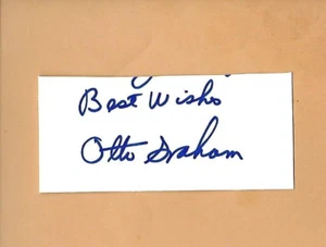 OTTO GRAHAM AUTHENTIC AUTOGRAPH CUT ON HEAVY STOCK CARD FOOTBALL LEGEND - Picture 1 of 2