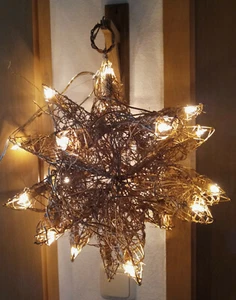 Weihnachten,Advent:goldfarb. Stern Glitzer,goldfarb.20er Lichterkette ***TOP*** - Bild 1 von 2