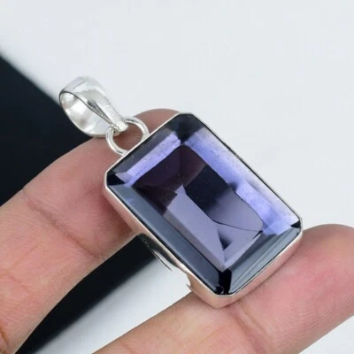 Ametista Viola Gemma Fatto a Mano 925 Sterling Argento Pendente Design Gioielli - Immagine 1 di 4