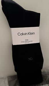 Calvin Klein 201DR40 Dress Crew Sock - 4 Pack. Black