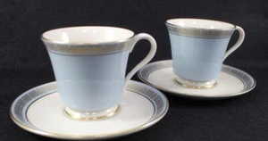 Juegos de 2 tazas y platillos Gorham MING SKY BLUE EXCELENTE ESTADO - Imagen 1 de 6