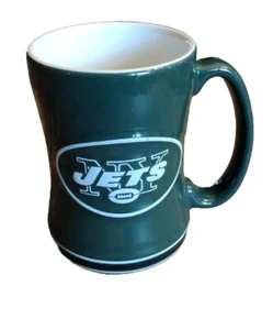 New York Jets NFL 14 oz. Team geformte Farbe Logo Fußball Kaffeebecher Tasse EUC - Bild 1 von 13