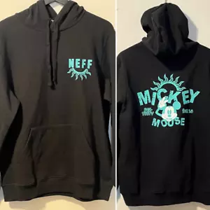 Sudadera con Capucha NEFF Negra y Azul Tiffany Mickey Mouse-L y XL NUEVA CON ETIQUETAS - Imagen 1 de 9