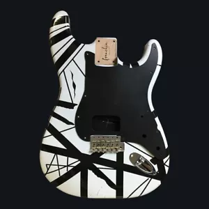 FRANCHIN Mercury guitar body EVH REPLICA Relic Black/White S-type *MADE TO ORDER - Picture 1 of 7