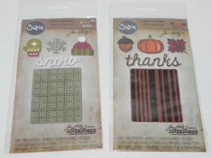WINTER SNOW SIDEKICK PUMPKIN THANK THINLIT SIZZIX DIE EMBOSSING FOLDER TIM HOLTZ - Picture 1 of 1