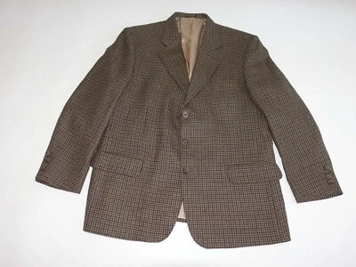 Abrigo deportivo Oscar de la Renta para hombre pata de gallo talla 46 regular verde marrón azul Foto 1 de 4