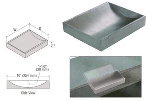 Gebürsteter Edelstahl 16" breit x 10" tief x 2" hoher Standard Arbeitsplatte DE - Bild 1 von 5