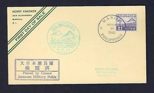 1943 Segunda Guerra Mundial Filipinas ocupada, ejército japonés, día del puño, postal - Imagen 1 de 2