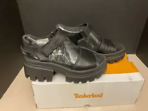 Womens Timberland Everleigh Backstrap Black/Full Grain Sandals. Size 8M. Nice!!! - Picture 1 of 11