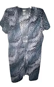 Dotti Swimsuit Coverup Dress Size XL Black Gray Animal Print - Picture 1 of 2