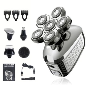 Wet & Dry Electric 6D Shaver 5IN1 Bald Head Shaver Beard Trimmer Hair Clipper - Picture 1 of 13