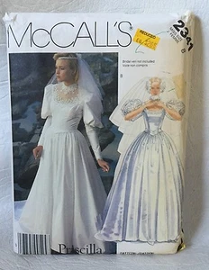  McCall's 2341 Bridal Gown Priscilla Pattern size 8 UNCUT 1986 - Picture 1 of 2