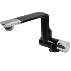 Kran bateria mieszająca Arona + przełącznik 360° obrotowy czarny chrom - Zdjęcie 1 z 8