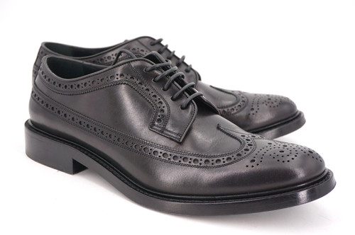 INDOSSATO 2x $895 BURBERRY ENGLAND 44 5 11 5 PUNTA ALA LUNGA PELLE NERA ITALIA