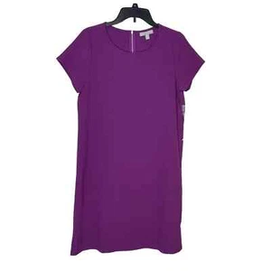 Abito donna Chelsea28 tubino elasticizzato crepe manica corta viola medio nuovo con etichetta - Foto 1 di 10