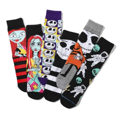 6 Pairs The Nightmare Before Christmas Socks Cosplay Sally Jack Socks Halloween - Image 1 of 4
