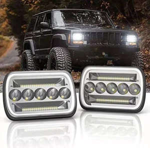 Par de faros LED 5X7 7X6" Turn Hi/Lo DRL para Ford E-150 E-250 Econoline Van - Imagen 1 de 12