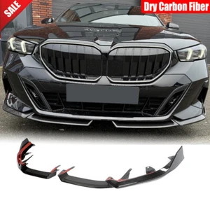 Dry Carbon Fiber Front Bumper Lip Splitters For BMW G60 530i 540i M-SPORT 2024UP - Bild 1 von 12