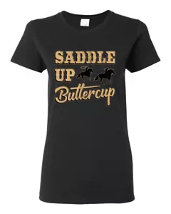 Saddle Up Buttercup Cowgirl Cowboy Damen Grafik Shirt - Bild 1 von 18